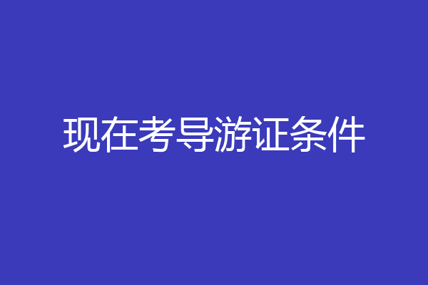 现在考导游证条件