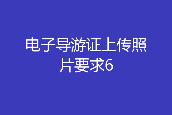 电子导游证上传照片要求6