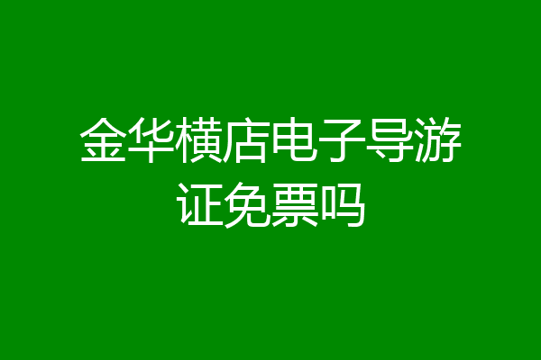 金华横店电子导游证免票吗
