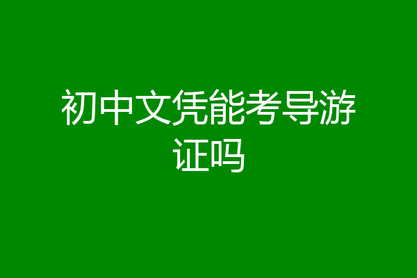 初中文凭能考导游证吗