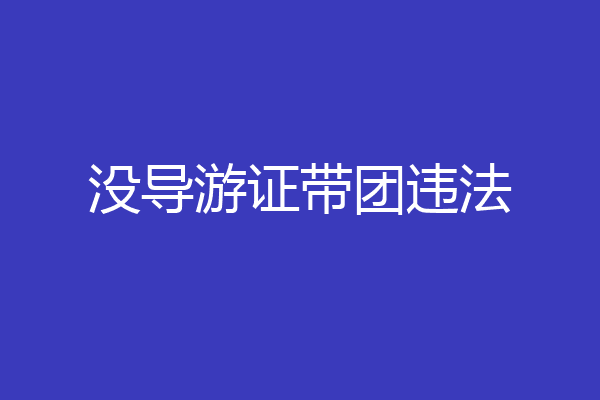 没导游证带团违法