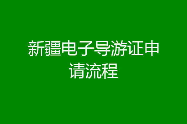 新疆电子导游证申请流程