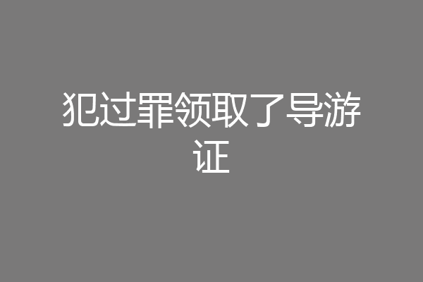 犯过罪领取了导游证