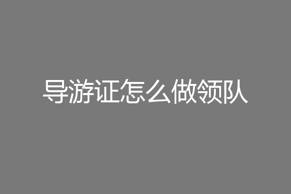 导游证怎么做领队
