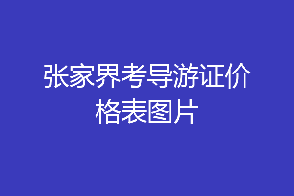 张家界考导游证价格表图片