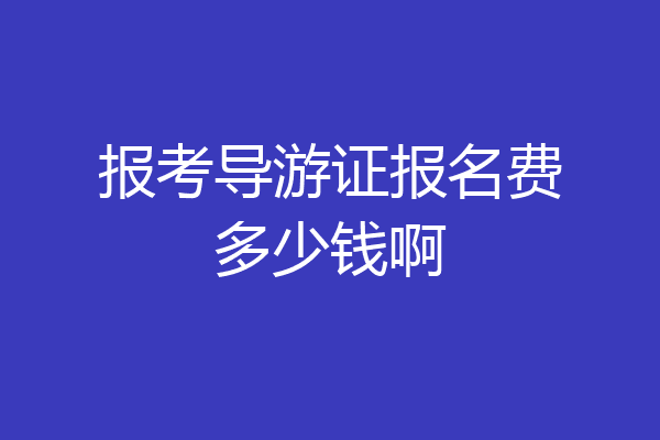 报考导游证报名费多少钱啊