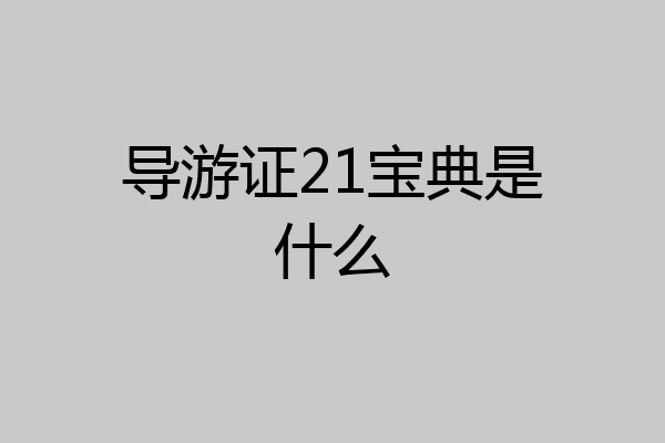 导游证21宝典是什么