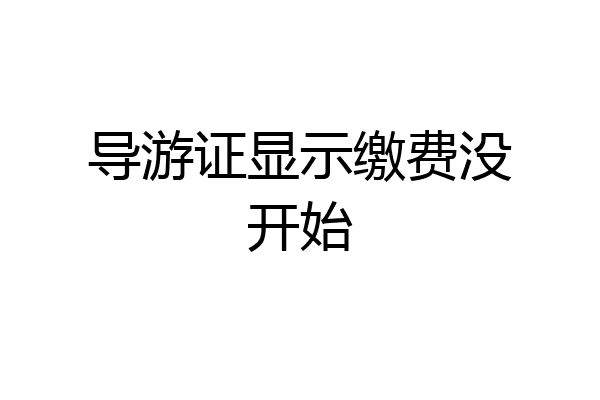 导游证显示缴费没开始