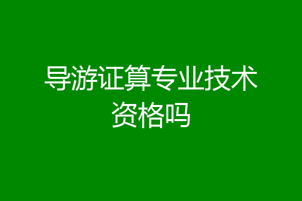 导游证算专业技术资格吗