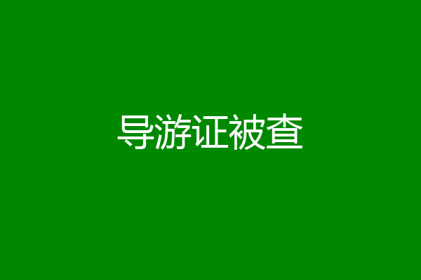 导游证被查