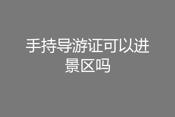 手持导游证可以进景区吗
