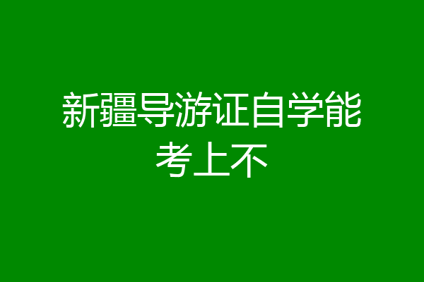 新疆导游证自学能考上不