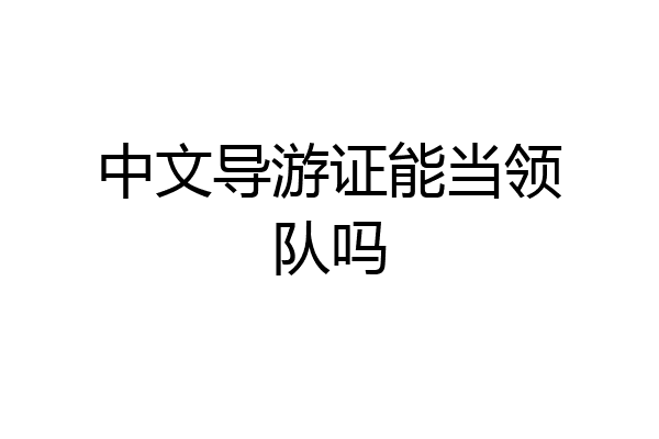 中文导游证能当领队吗