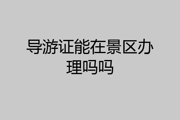 导游证能在景区办理吗吗