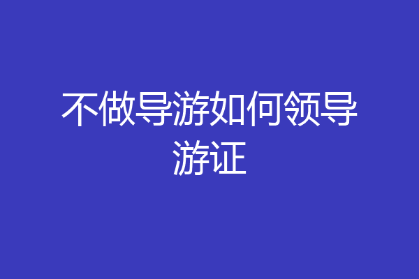 不做导游如何领导游证