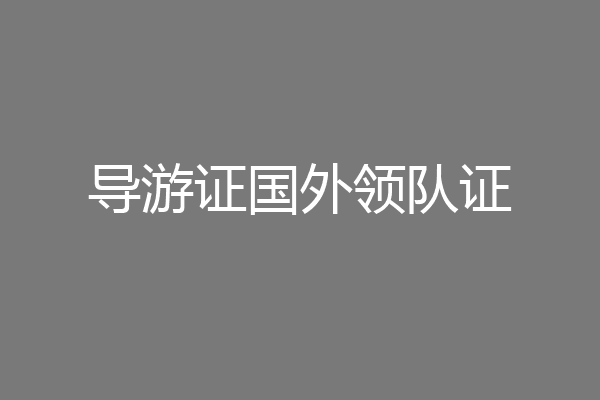 导游证国外领队证