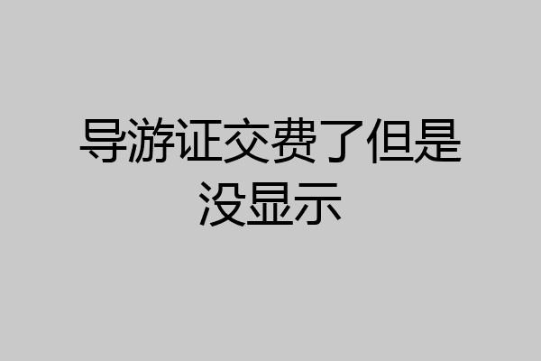 导游证交费了但是没显示