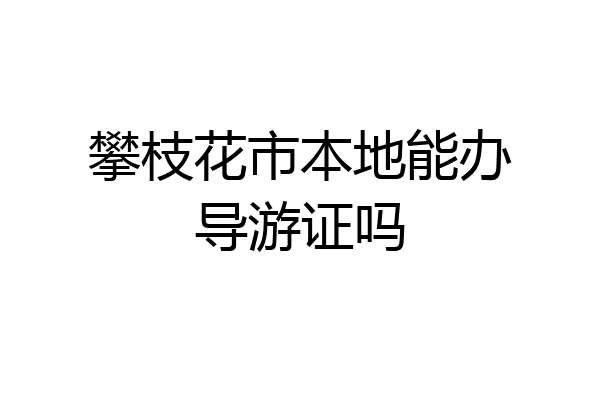 攀枝花市本地能办导游证吗