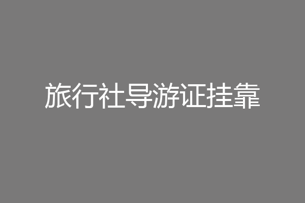 旅行社导游证挂靠