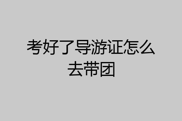 考好了导游证怎么去带团