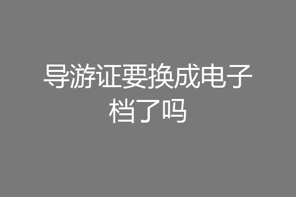 导游证要换成电子档了吗