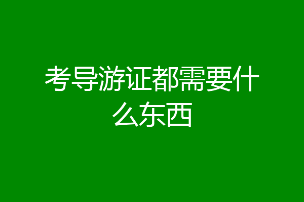 考导游证都需要什么东西