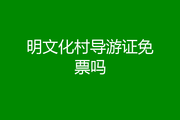明文化村导游证免票吗