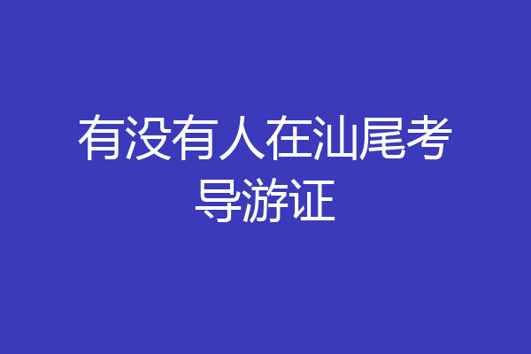 有没有人在汕尾考导游证