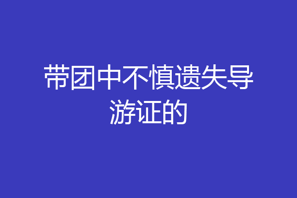 带团中不慎遗失导游证的