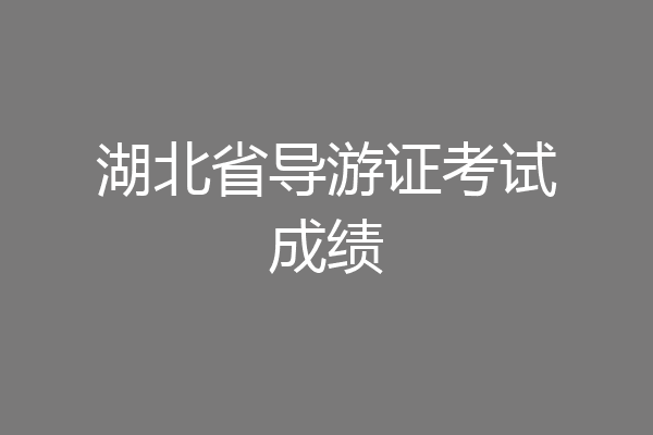 湖北省导游证考试成绩