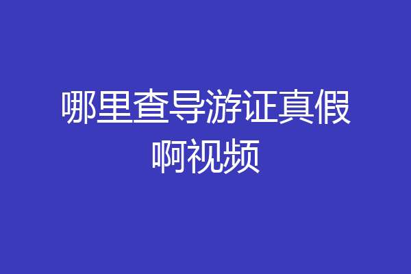 哪里查导游证真假啊视频