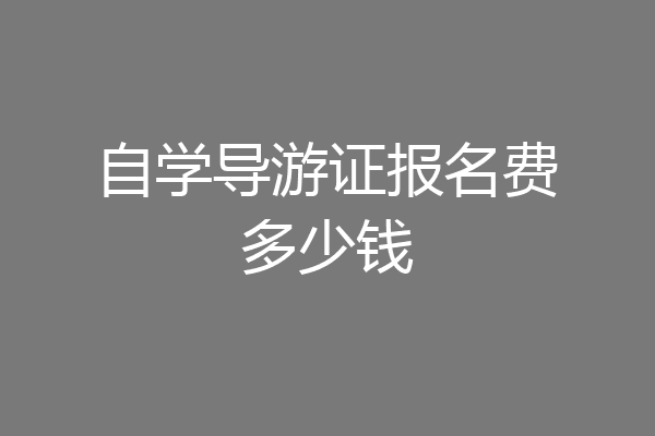 自学导游证报名费多少钱