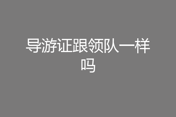 导游证跟领队一样吗