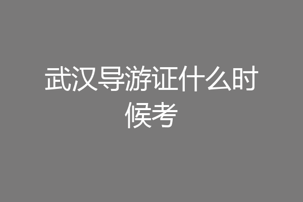 武汉导游证什么时候考