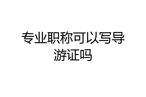 专业职称可以写导游证吗