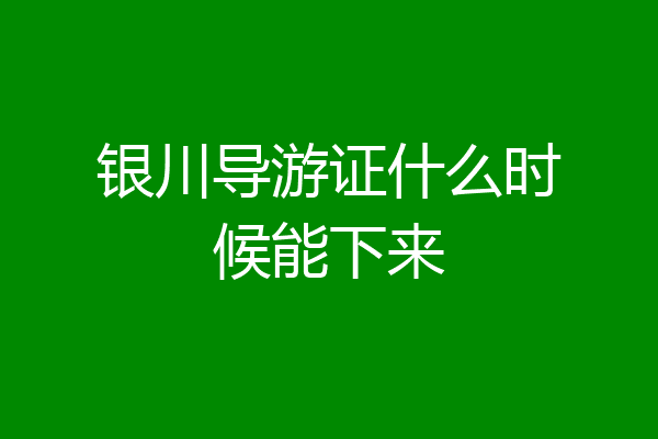 银川导游证什么时候能下来