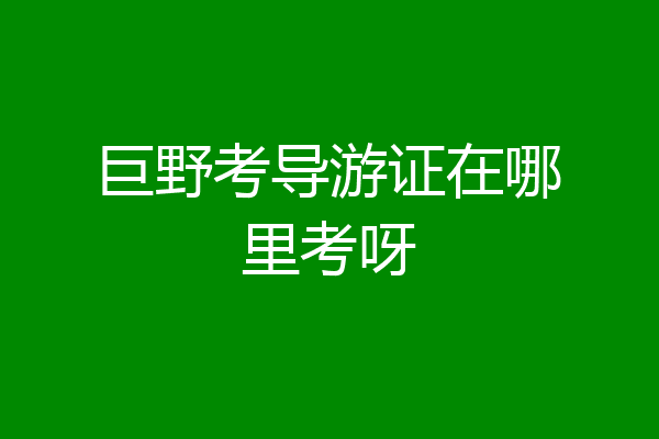 巨野考导游证在哪里考呀