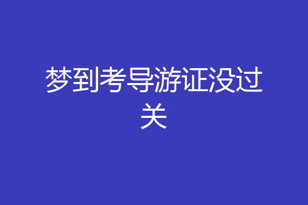 梦到考导游证没过关