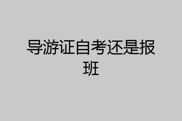 导游证自考还是报班