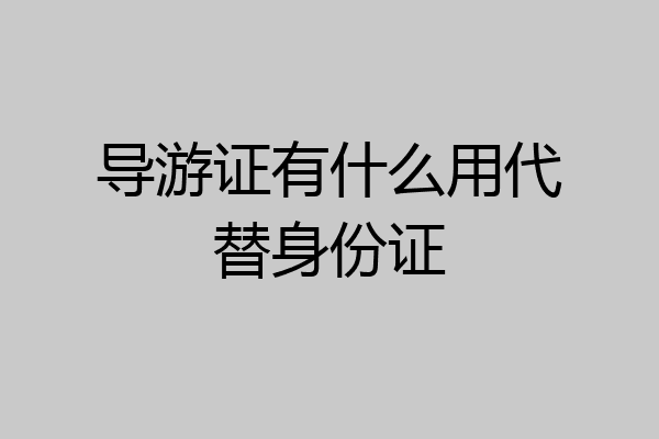 导游证有什么用代替身份证
