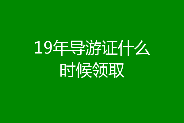 19年导游证什么时候领取