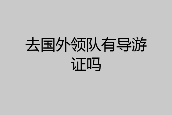 去国外领队有导游证吗