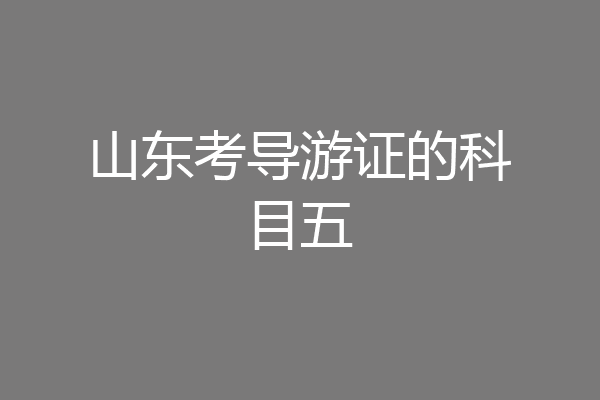 山东考导游证的科目五