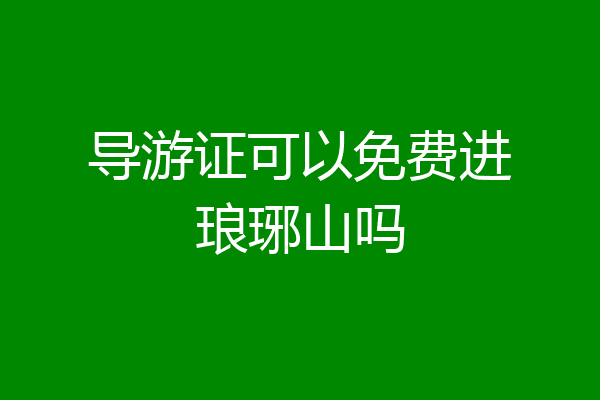 导游证可以免费进琅琊山吗