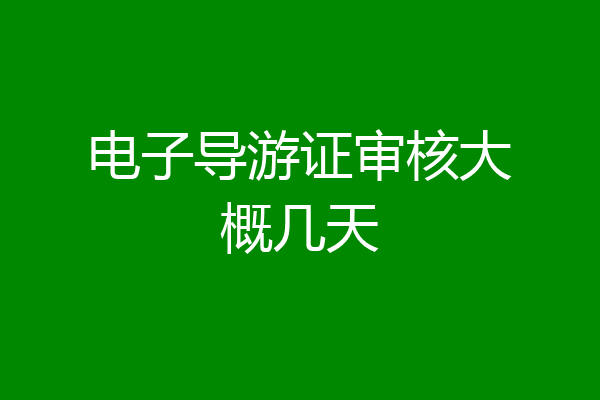 电子导游证审核大概几天