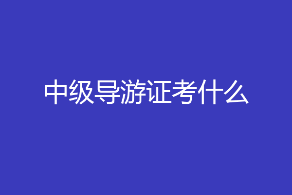 中级导游证考什么