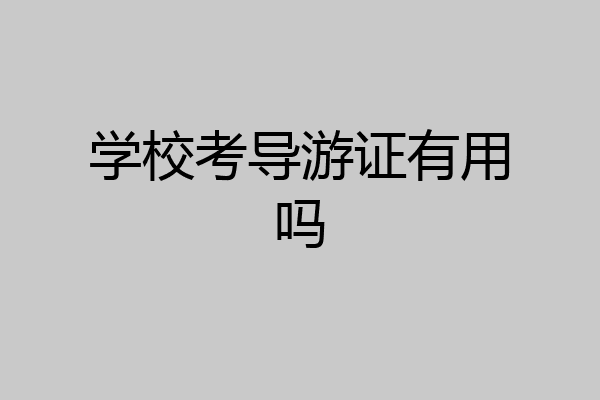 学校考导游证有用吗