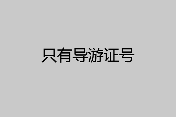 只有导游证号