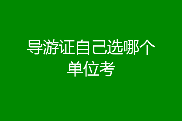 导游证自己选哪个单位考