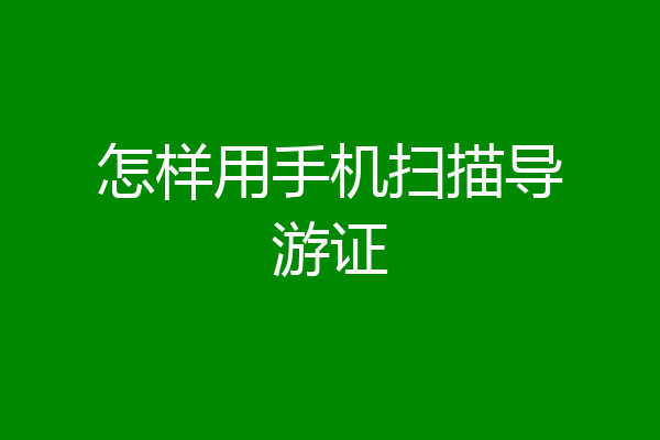 怎样用手机扫描导游证